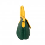 Beau Design Stylish  Green & Yellow Color Imported PU Leather Slingbag With Adjustable Strap For Women's/Ladies/Girls